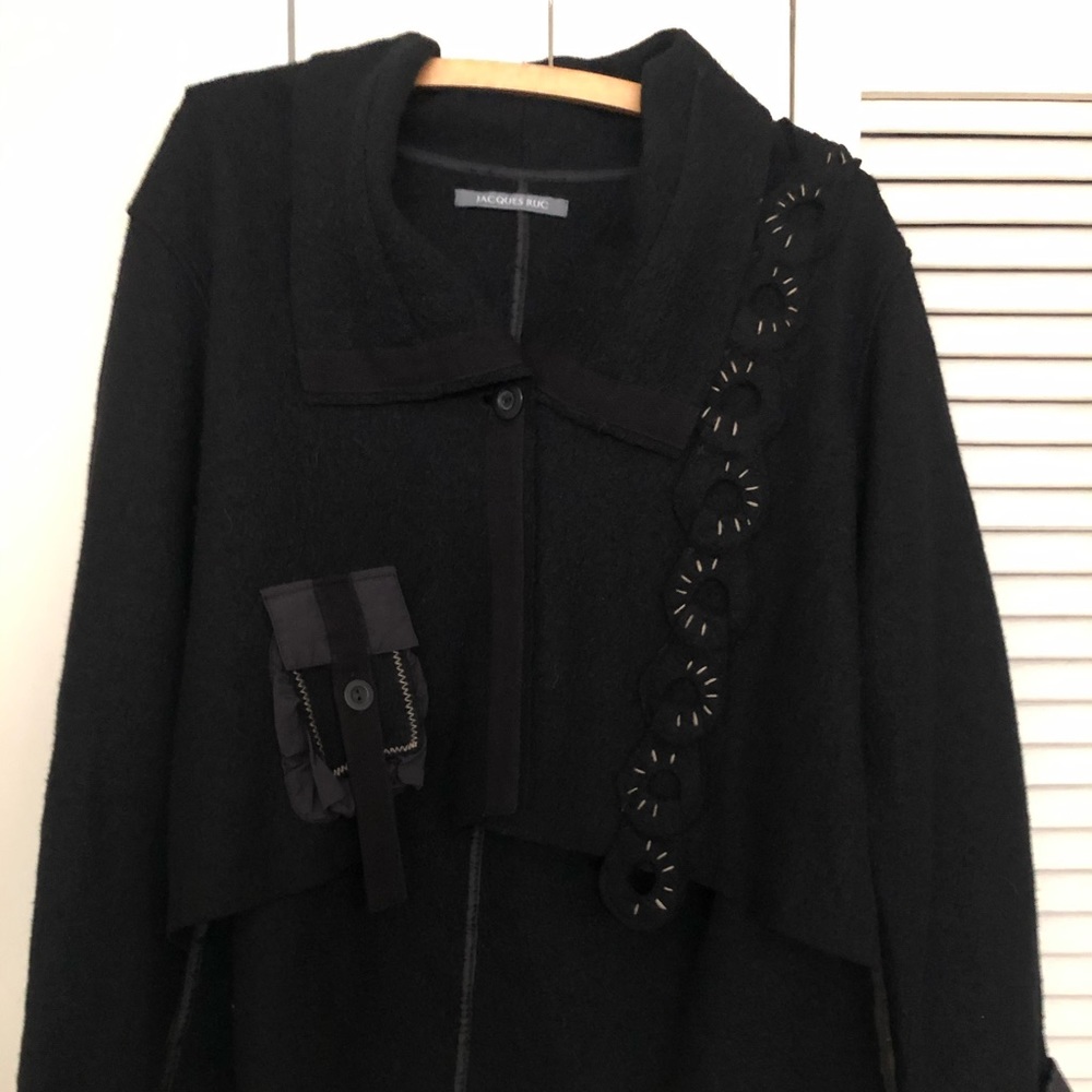Black wool jacket by Jacques Ruc - Picture 4 of 4
